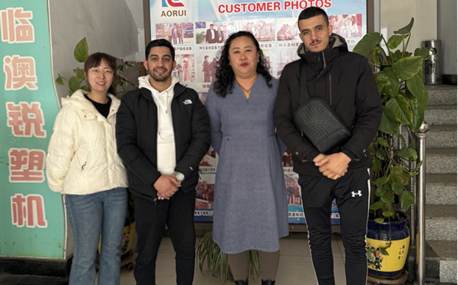 Algerian Customer Visits Factory to Inspect Corrugated Pipe Machine and Plastic Pipe Production Line